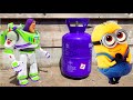 Toy story buzz lightyear in real life vs minions