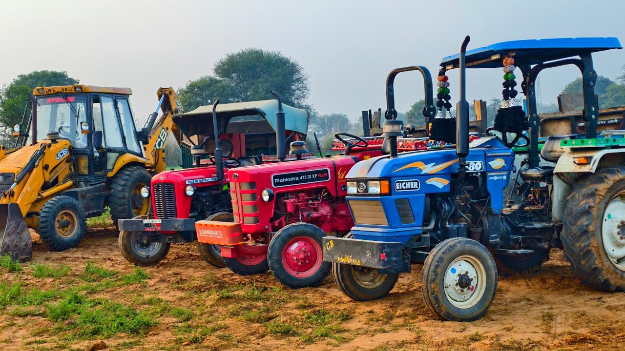 JCB 3dx Xpert Loaded Mud in Mahindra 575 got Fired While Eicher 485 Swaraj 855Fe | Jcb and Tractor