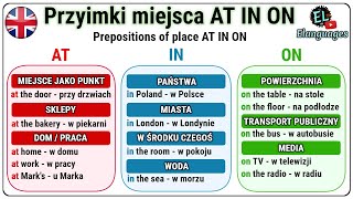 Przyimki miejsca AT IN ON angielski gramatyka - Prepositions of place at/in/on in English screenshot 4