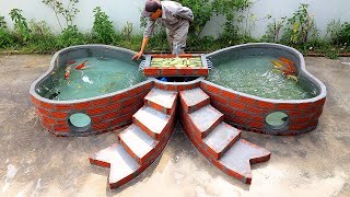 How To Make Cool backyard Koi pond - Design And Decorations