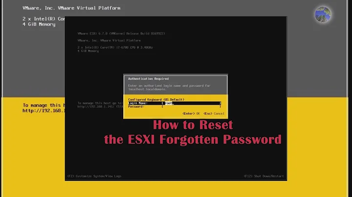 How to Reset the ESXi Root Password.