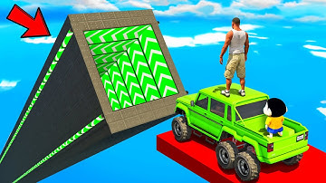 SHINCHAN AND FRANKLIN TRIED THE CRAZY SPEED BOOSTER TUNNEL PARKOUR CHALLENGE GTA 5