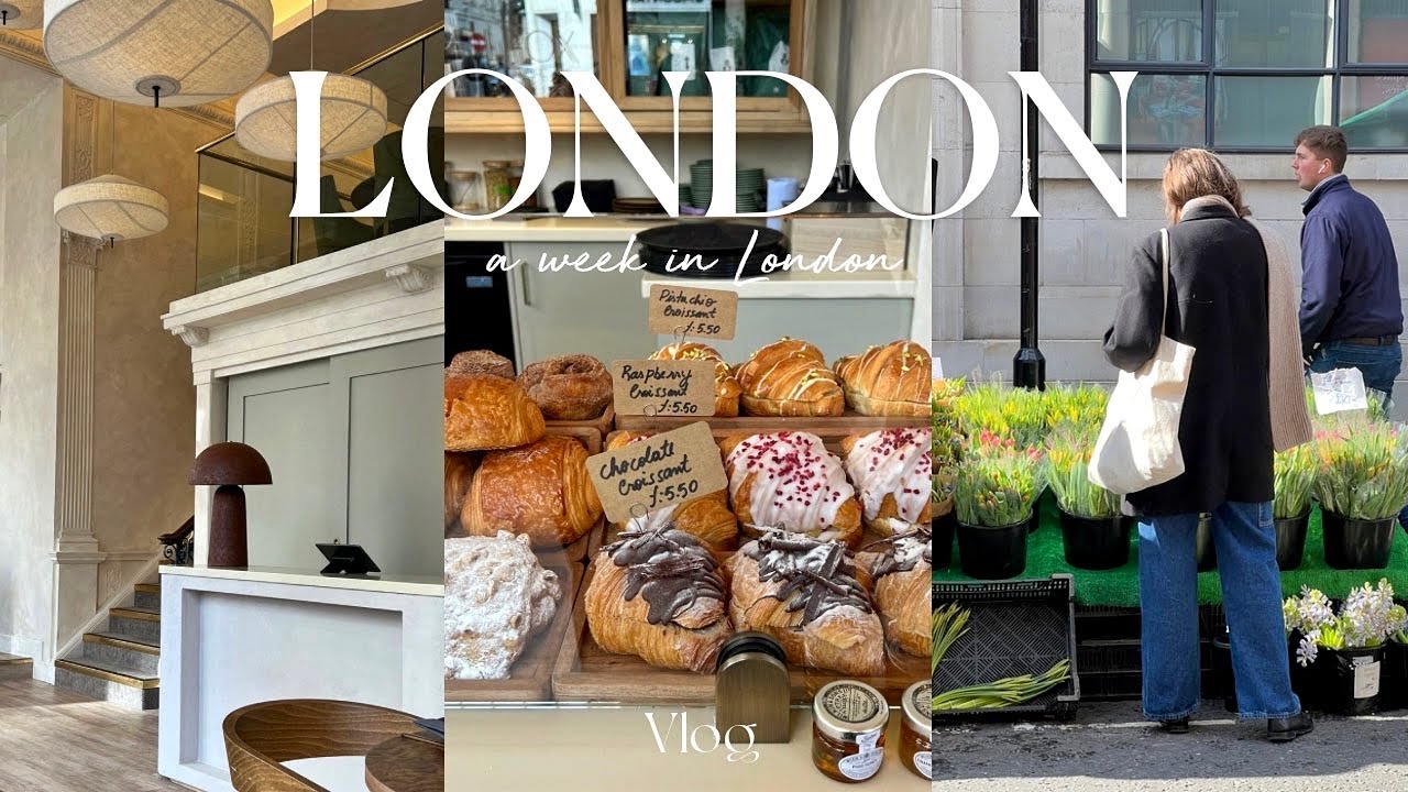 꽃이 피기시작한 3월런던🌸 말리본 주말마켓, 추천 소품샵 Loaft🪞 신상 런던카페, 런던 플로리스트 일상 브이로그🩷