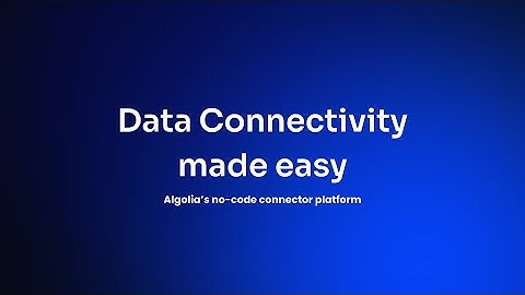 Dataconnectiviteit eenvoudig gemaakt, Algolia