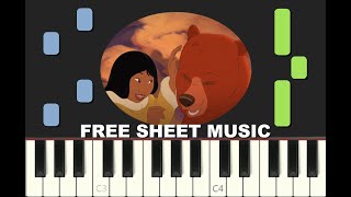 FEELS LIKE HOME from Brother Bear 2, Disney, Piano Tutorial with free Sheet Music (pdf)