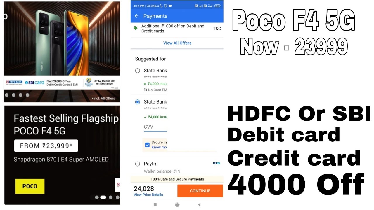 Poco F4 5G Now - 23999 Full Proof On Flipkart HDFC or SBI Debit card Or Credit Card 4000 Off