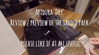 Apidura Dry saddle pack review / overview