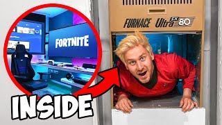 Secret Hidden Gaming Room INSIDE A Furnace!