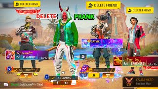 DELETE PRANK लेकिन Gussa हो Gye 🥲😂 अब Kya होगा 😱 Garena Free Fire Max 🔥😈 Y GAMING