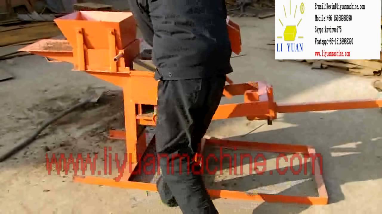 LY1(2) 40 manual interlock brick making machine - YouTube
