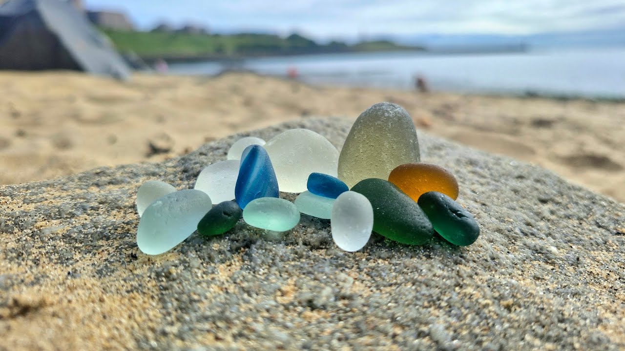 SEAHAM SEAGLASS Sunset TREASURE!!! Waves in the SEA GLASS