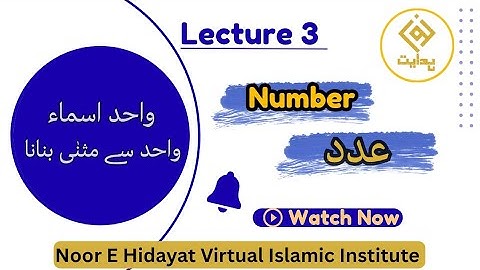 Lecture 3  | Number | عدد | واحد اسماء سے مثنٰی بنانا #arabicgrammar #arabic#quranicgrammar 