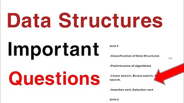 data structures important questions BTECH 1st year || Data Structures important questions