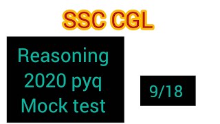 Reasoning Mock test 1 - ssc cgl pyq 