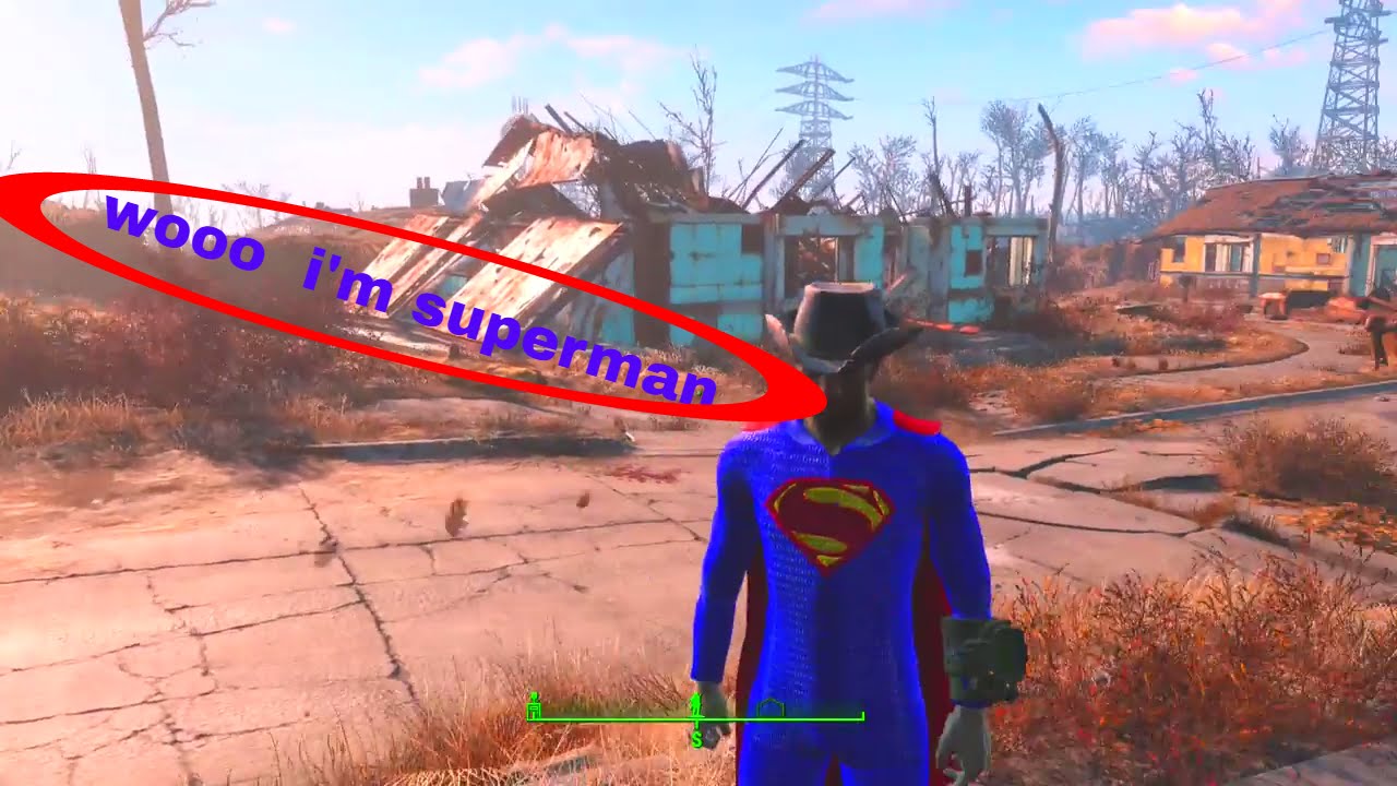 Fallout 4 superman mod!!! 