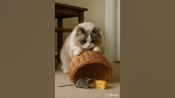 Shocking! The Cat Sets a Trap and Waits in Silence #cat #catandmouse #trap #shorts