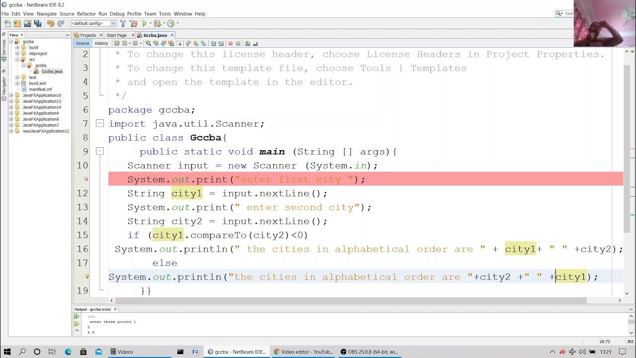 cities in alphabetical order in java - YouTube