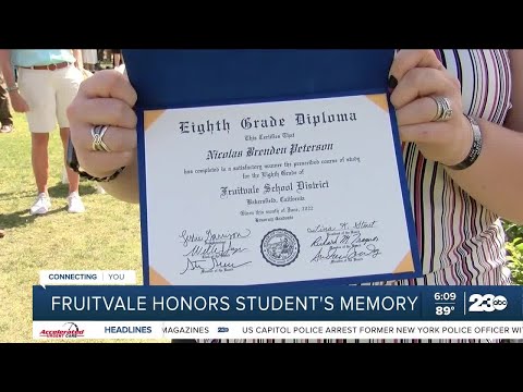 Fruitvale Junior High School honors student's memory