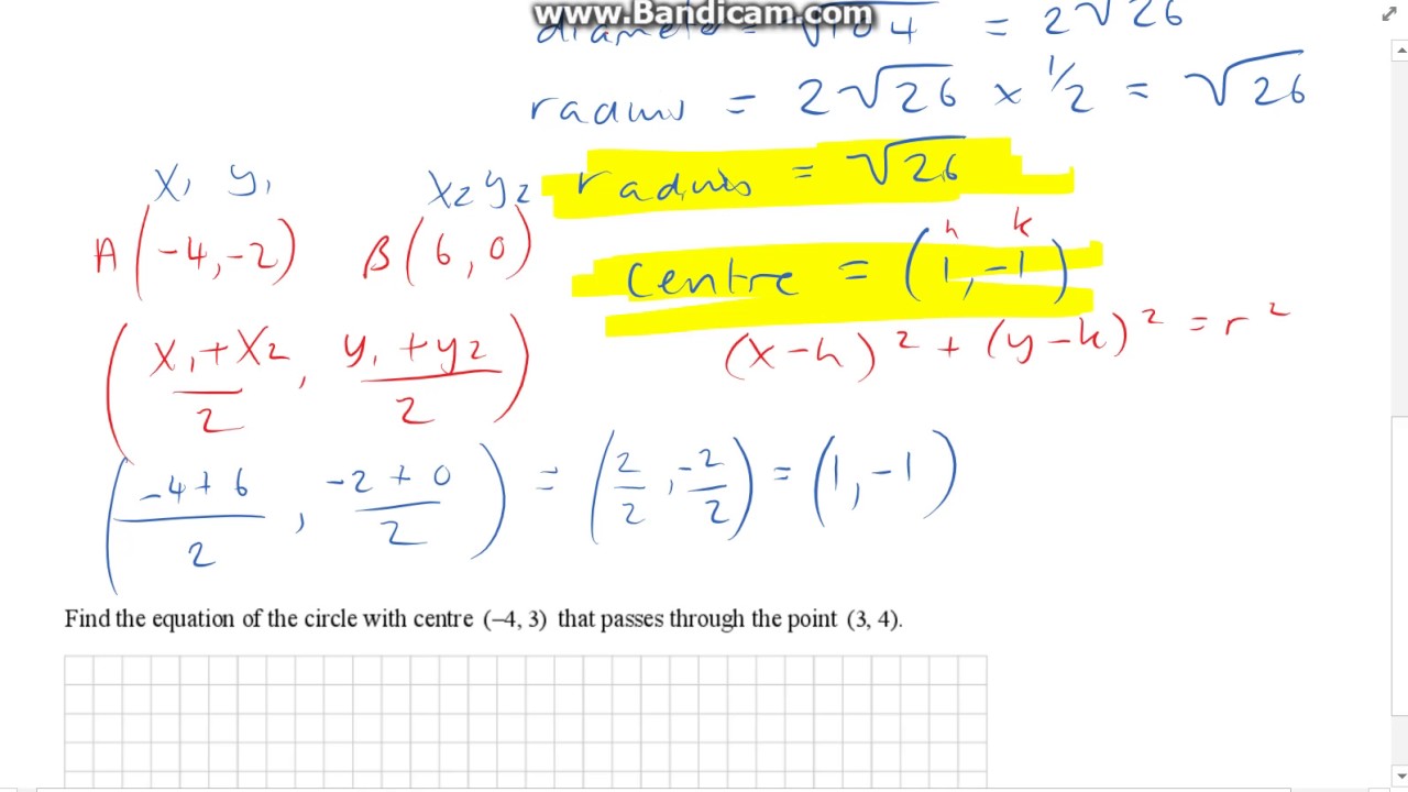 Difficult problems Equation of the Circle YouTube