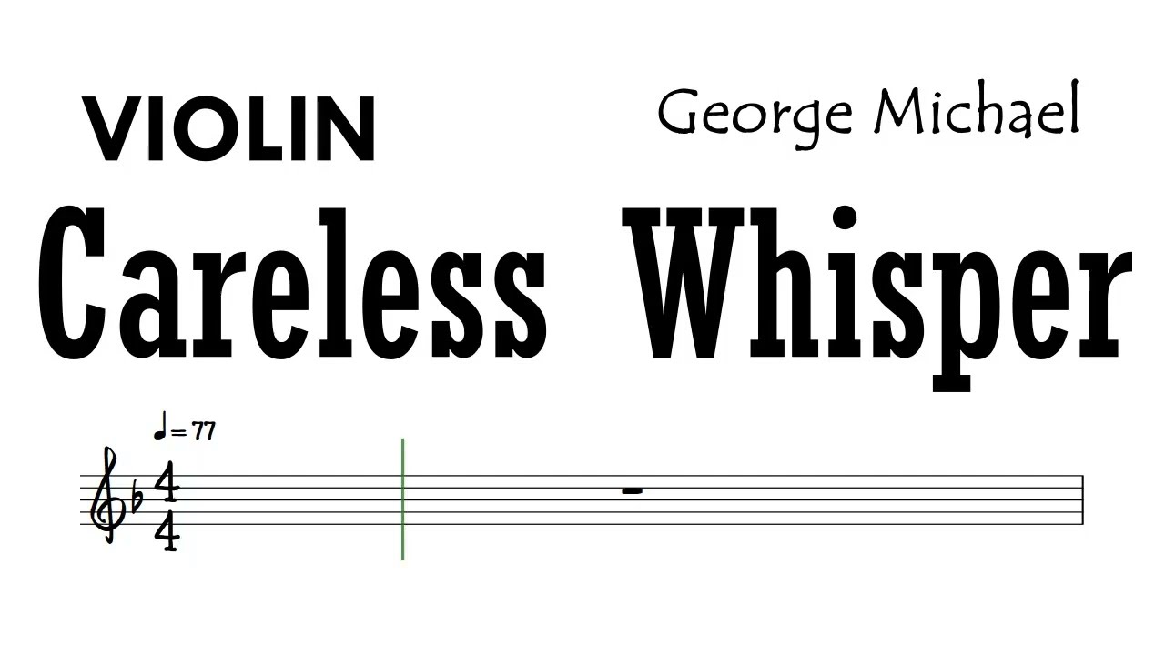 Careless Whisper Violin Sheet Music Backing Track Partitura George Michael