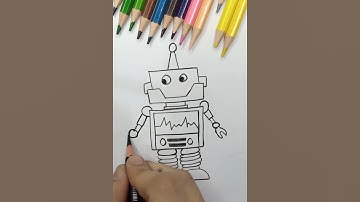 He to draw easy Robot || project drawing for kids
