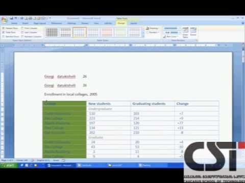 WORD tavi 19 cxrilebis formatireba