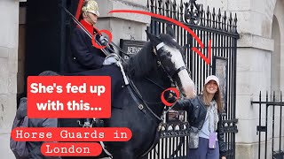 She's FED UP with this... Watch the Female King's Guard on Duty at Horse Guards in London