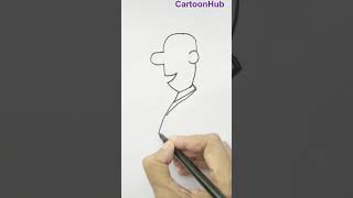 How to draw a cartoon bald man #shorts #cartoonhub