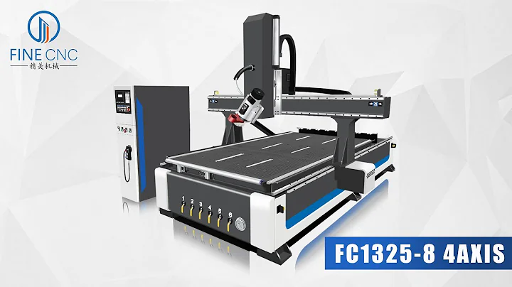 FINECNC FC1325-8 4 AXIS CNC ROUTER SPINDLE ROTATE 0-180 DEGREE