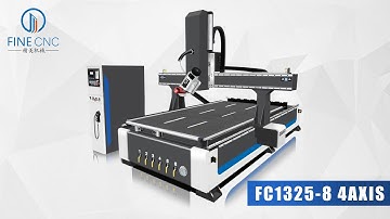 FINECNC FC1325-8 4 AXIS CNC ROUTER SPINDLE ROTATE 0-180 DEGREE