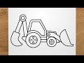 How to draw a BACKHOE step by step, EASY