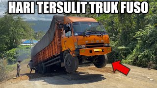 Fuso Truck's Hardest Day‼Many times failing to go uphill and jumping