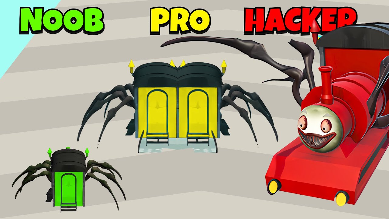 🤢 NOOB 😎 PRO 😈 HACKER | Merge Spider Train | iOS - Android APK