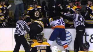 Lane MacDermid fights Travis Hamonic (rookie game 2) 9/16/10