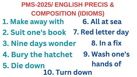 Learn 10 Important Idioms from PMS 2025 English Paper | CSS 2026”