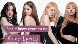 Black Pink Don't know what to do Sinhala Lyrics|jennie you and me sinhala lyrics