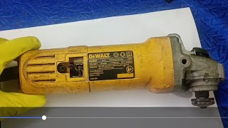 How to change carbon brush in angle grinder Dewalt  model repairing NO SPARK #electric !