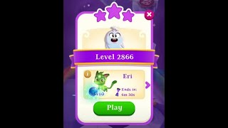Level 2866 / Magic Stars! / No Spell! / CH-145 / Bubble Witch 3 Saga Gameplay
