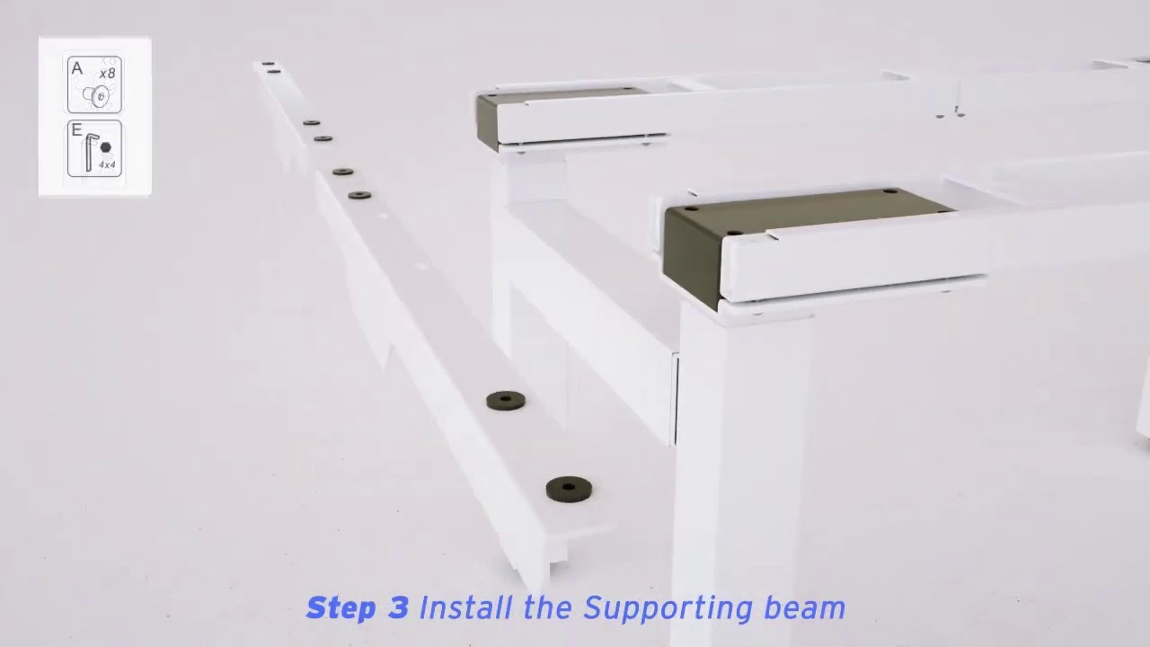 ET223H Dual-Benching Height Adjustable Desk Installation Animation ...