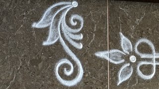 Easy border rangoli designs | Simple border muggulu | Friday rangoli | Beginners rangoli |Door kolam