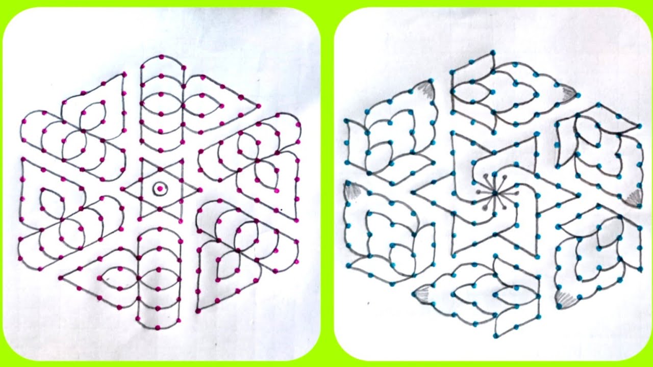 15*8 middle dots rangoli designs 🌺🌺super rangoli 🌺🌺 simple and easy muggulu 🌺🌺 