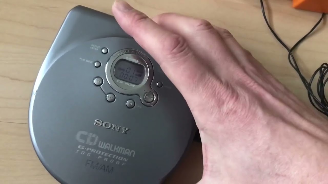 Sony CD Walkman g-protection D-FJ75TR testing cd player - YouTube