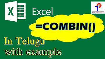COMBIN Formula In Excel In Telugu | How To Use Combin Function in Excel | Excel Tutorials | Tech