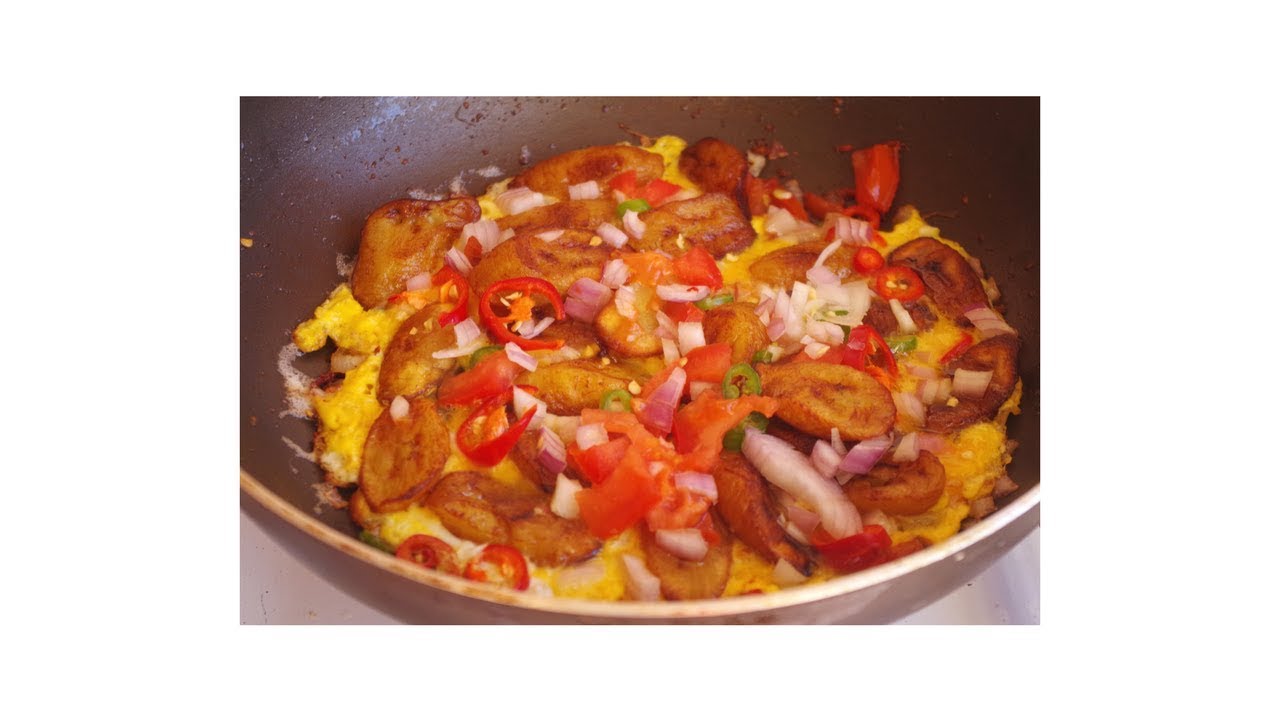 HOW TO MAKE PLANTAIN AND EGG FRITTATA WITH BANANA NIGERIAN FOOD
