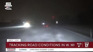 West Michigan road crews battle worsening conditions as work week begins