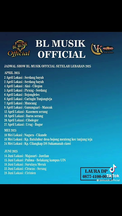 JADWAL BL MUSIK SETELAH LEBARAN 2025