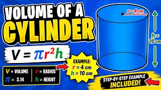 How to Find The VOLUME of a CYLINDER EASY! #geometry