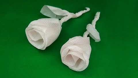Origami rose using tissue paper - napkin rose instructions