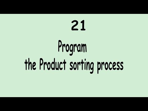 Program the Product sorting process