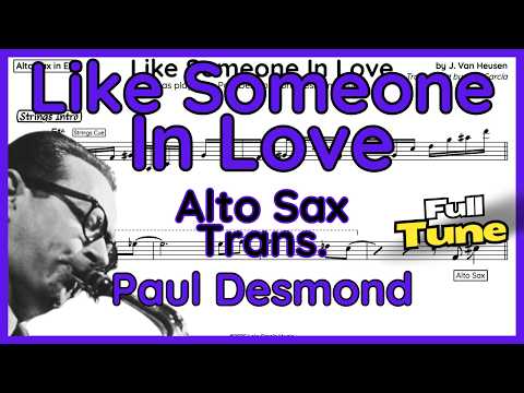 Like Someone In Love - Paul Desmond - Alto Sax Transcription (+Backing Track)